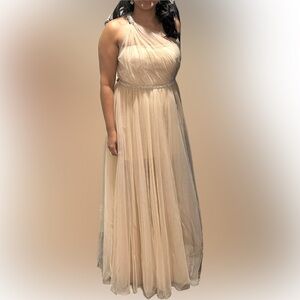 Gianni bini by Mark Zunino blush one shoulder tulle dress